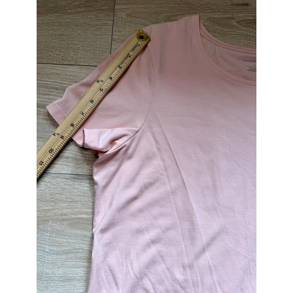 Christopher & Banks Pink Short Sleeve Stretch Tee Women’s Size Large - Picture 11 of 11